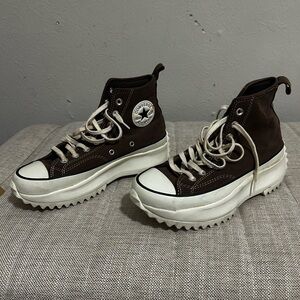Converse suede brown High-Top lugged platforms